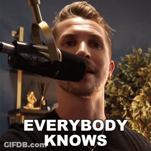 Man In Front Of Microphone Saying Everybody Knows GIF