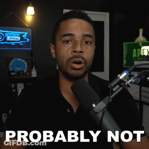 Man In Front Of Microphone Saying Probably Not GIF