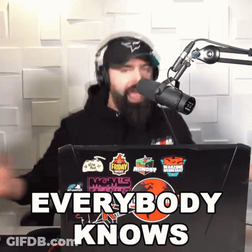 Man In Front Of Microphone With Everybody Knows GIF