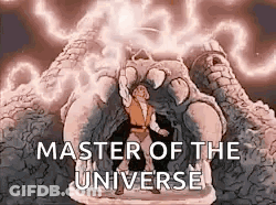 Man In Front Of Monster Saying Master Of The Universe GIF