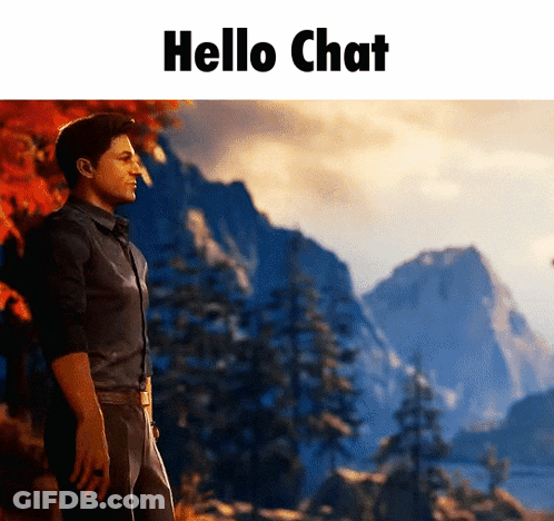 Man In Front Of Mountain Hello Chat GIF