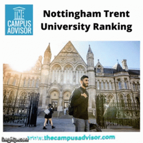 Man In Front Of Nottingham Trent University Ranking Building GIF