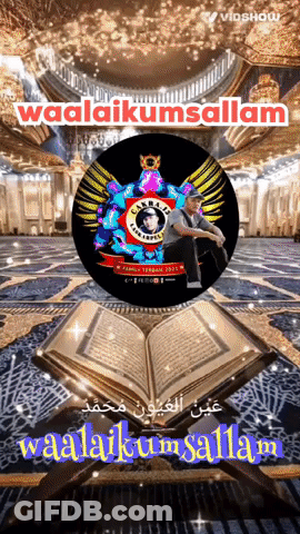 Man In Front Of Open Book Saying Waalaikumsalam GIF