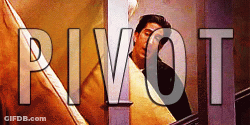 Man In Front Of Pivot Sign GIF