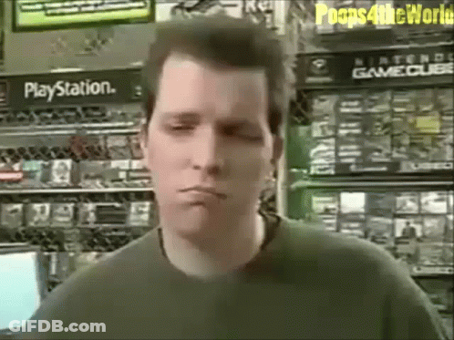 Man In Front Of PlayStation Display GIF