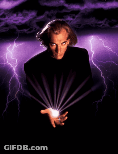Man In Front Of Purple Lightning Storm GIF