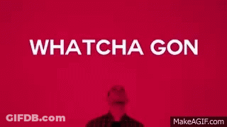 Man In Front Of Red Background Saying Whatcha Gon Do With That Dessert GIF