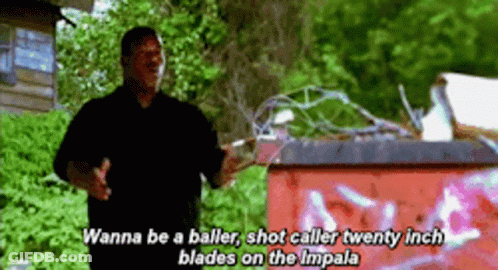 Man In Front Of Red Dumpster Says Wanna Be A Baller GIF
