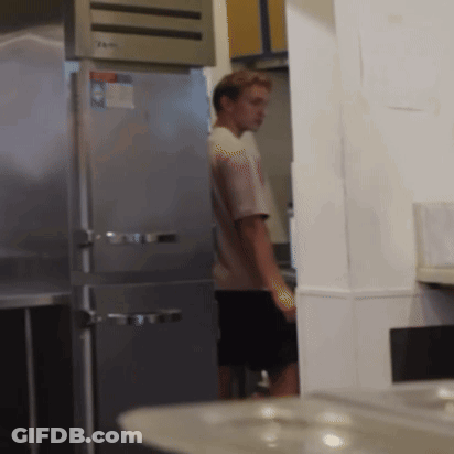 Man In Front Of Refrigerator Saying Zen GIF
