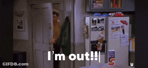 Man In Front Of Refrigerator Says I'm Out GIF
