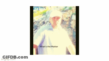 Man In Front Of Rocky Cliff Saying Whats The Matter GIF