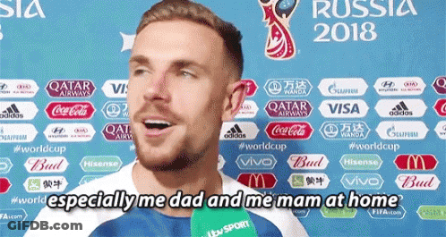 Man In Front Of Russia 2018 Banner GIF