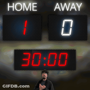 Man In Front Of Scoreboard Home 0 Away GIF