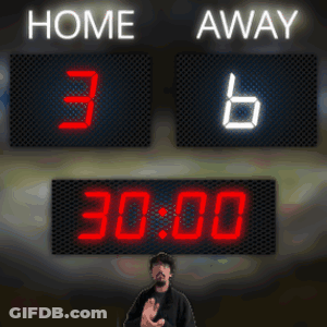 Man In Front Of Scoreboard Home 36 Away GIF