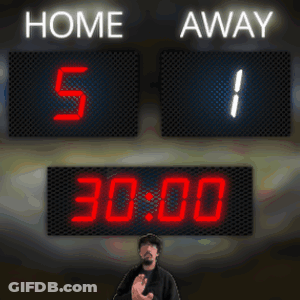 Man In Front Of Scoreboard Home 5-1 Away 1 GIF