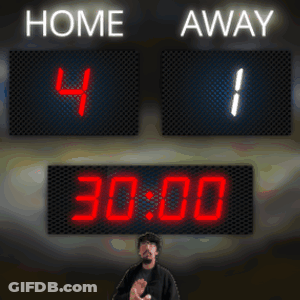 Man In Front Of Scoreboard Saying Home And Away GIF