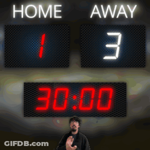 Man In Front Of Scoreboard Saying Home Away GIF