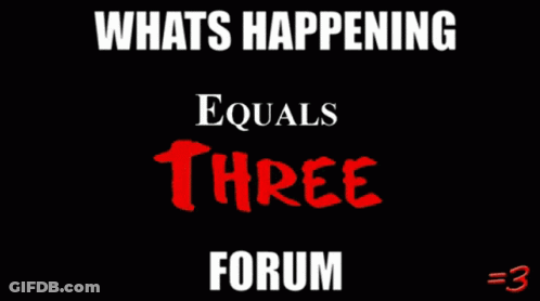 Man In Front Of Sign Saying Whats Happening Equals Three Forum GIF