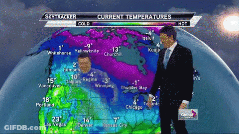 Man In Front Of Skytracker Map GIF