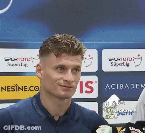 Man In Front Of Spor Toto Superlig Banner GIF