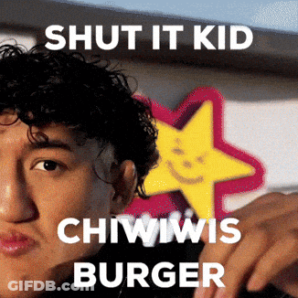 Man In Front Of Starbucks Sign Saying Shut It Kid Chwiwis Burger GIF