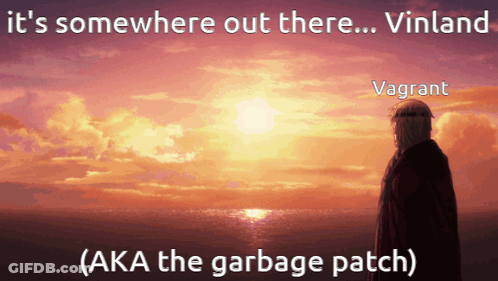 Man In Front Of Sunset Saying It's Somewhere Out There Vinland GIF