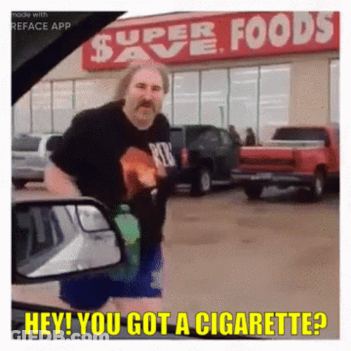 Man In Front Of Super Save Foods GIF