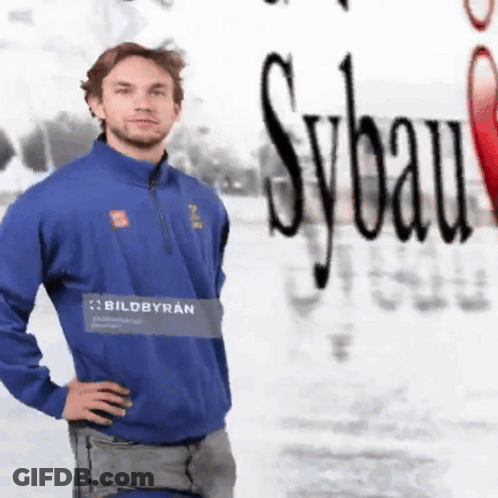 Man In Front Of Sybau Sign GIF