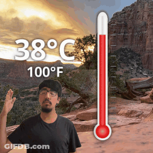 Man In Front Of Thermometer 38 Degrees C GIF
