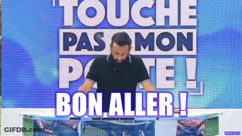 Man In Front Of Touche Pas Mon Pote Bon Aller Sign GIF
