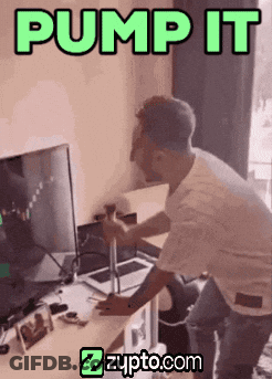 Man In Front Of TV With Pump It GIF
