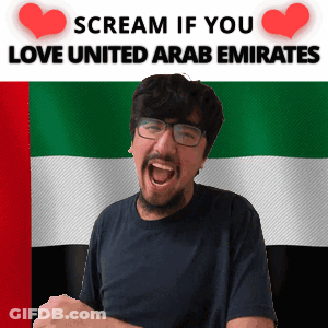 Man In Front Of UAE Flag GIF