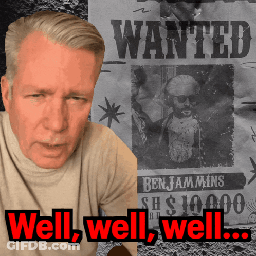 Man In Front Of Wanted Poster Well Well Well GIF