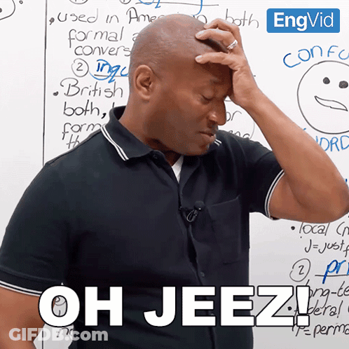 Man In Front Of White Board Saying Oh Jeez GIF