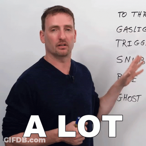 Man In Front Of Whiteboard Saying A Lot GIF