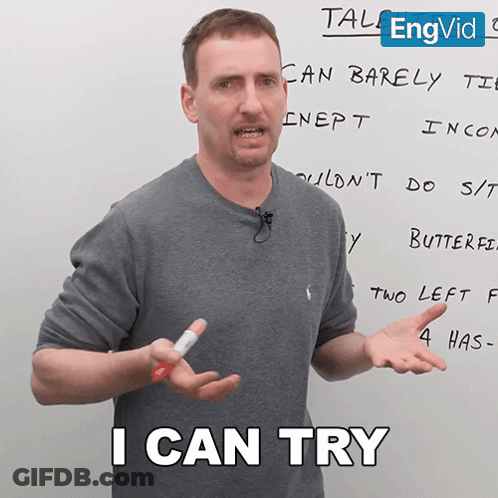 Man In Front Of Whiteboard Saying I Can Try GIF