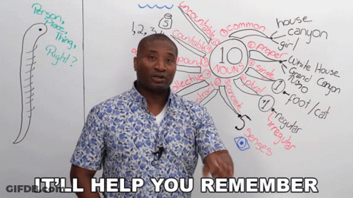 Man In Front Of Whiteboard Saying It'll Help You Remember GIF
