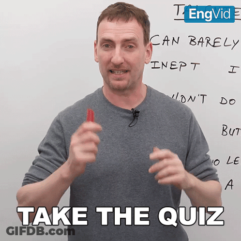 Man In Front Of Whiteboard Saying Take The Quiz GIF
