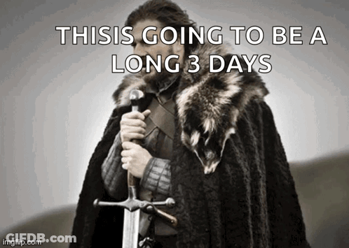 Man In Fur Cape Holding Sword Long 3 Days GIF