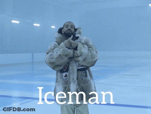 Man In Fur Coat On Ice Rink Saying Iceman GIF