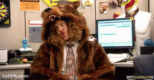 Man In Fur Coat With Bear Head GIF