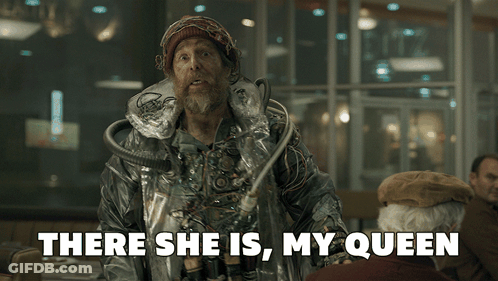Man In Futuristic Costume Says My Queen GIF