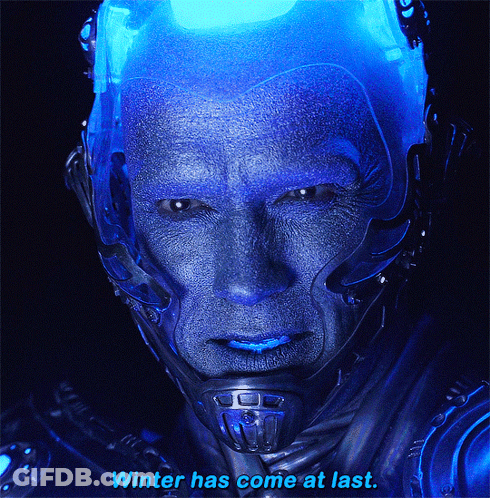 Man In Futuristic Helmet Winter Has Come GIF