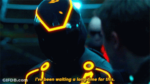 Man In Futuristic Suit Says I've Been Waiting A Long Time For This GIF