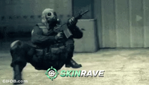 Man In Gas Mask Holding Gun Skinrave GIF