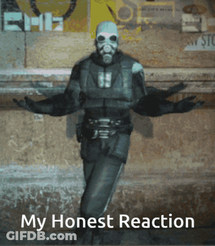 Man In Gas Mask Saying My Honest Reaction GIF