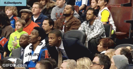 Man In Gas Mask Watching Basketball GIF