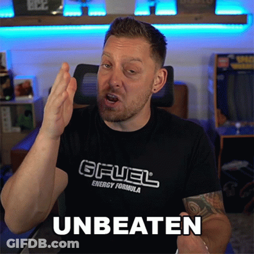 Man In GFuel Energy Formula Shirt Making Funny Face GIF