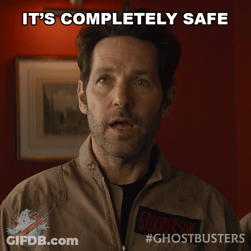 Man In Ghostbusters Uniform Says It's Safe GIF