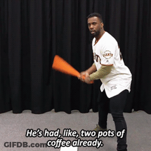 Man In Giants Jersey Holding Bat GIF
